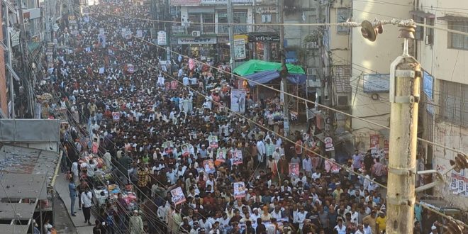 লক্ষ্মীপুরে জাতীয় বিপ্লব ও সংহতি দিবস উপলক্ষে বর্ণাঢ্য র‌্যালী